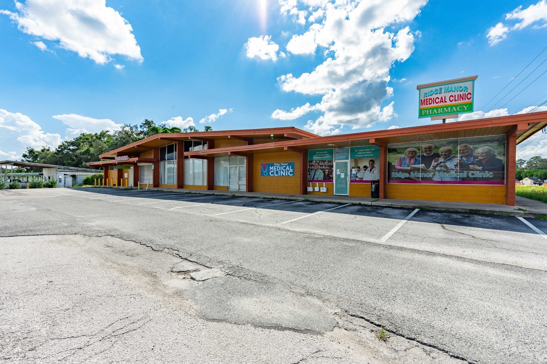 Front of the existing commercial building
